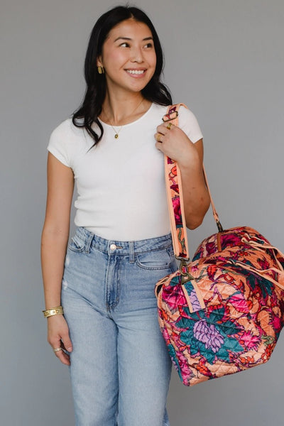 Woven Floral Duffel - The Pointe Boutique