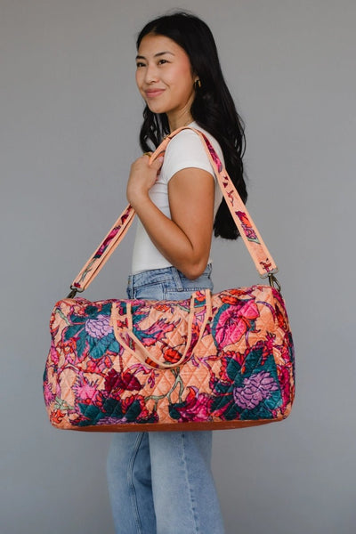 Woven Floral Duffel - The Pointe Boutique