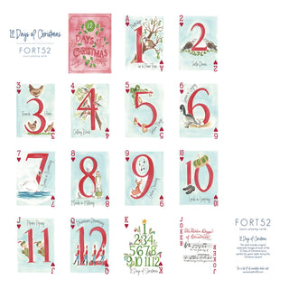 12 Days of Christmas illustrated playing cards