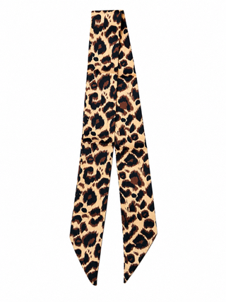 leopard print skinny twilly scarf