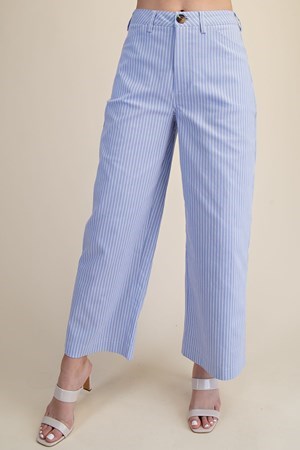 Amelia Lou Pants – light blue pinstripe wide leg pants