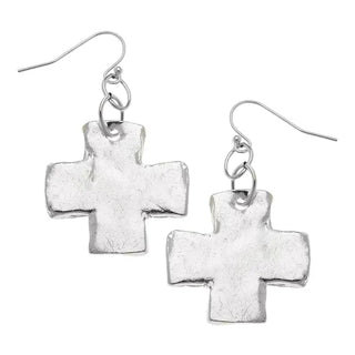 Silver Cross Earrings