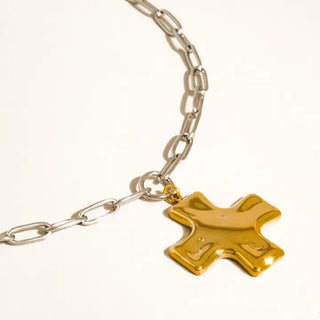 Zeni 18K Gold Non Tarnish Cross Pendant Chain Necklace - The Pointe Boutique