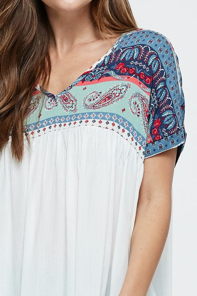 Ivory Short Sleeve Solid Knit Top