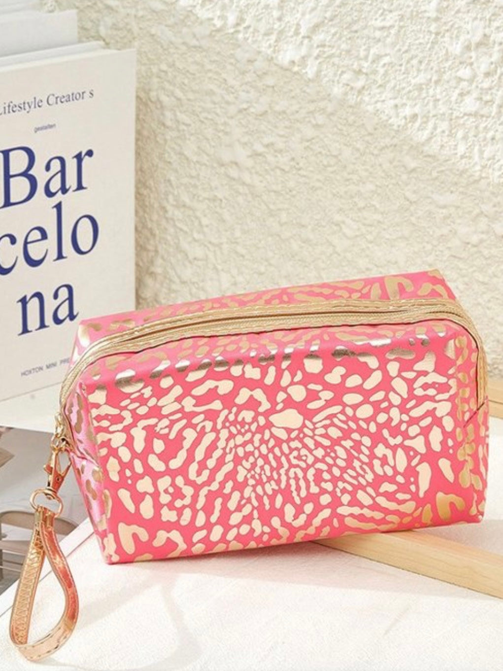 Spring Glitter Leopard Makeup Case
