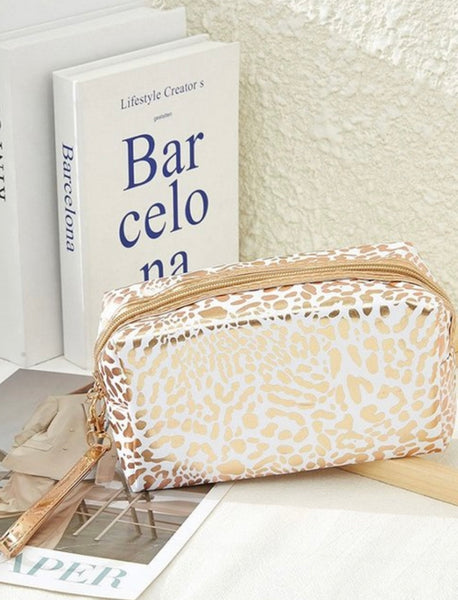 Spring Glitter Leopard Makeup Case