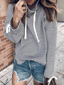 Callie Cowl Neck Striped Top - The Pointe Boutique