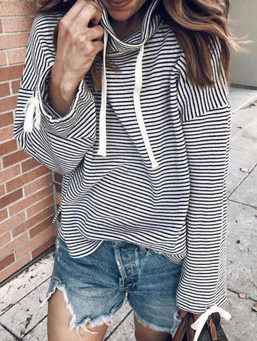 Callie Cowl Neck Striped Top - The Pointe Boutique