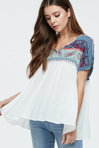 Ivory Short Sleeve Solid Knit Top - The Pointe Boutique
