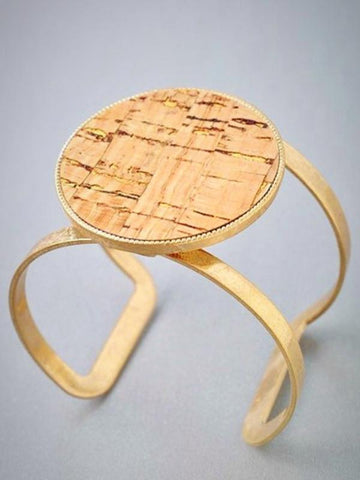 Large Circle Cork Open Cut Bracelet - The Pointe Boutique