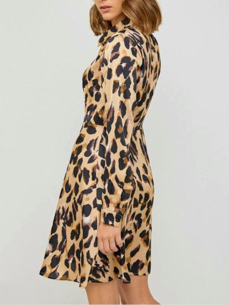 Leopard Button Up Shirt Dress - The Pointe Boutique